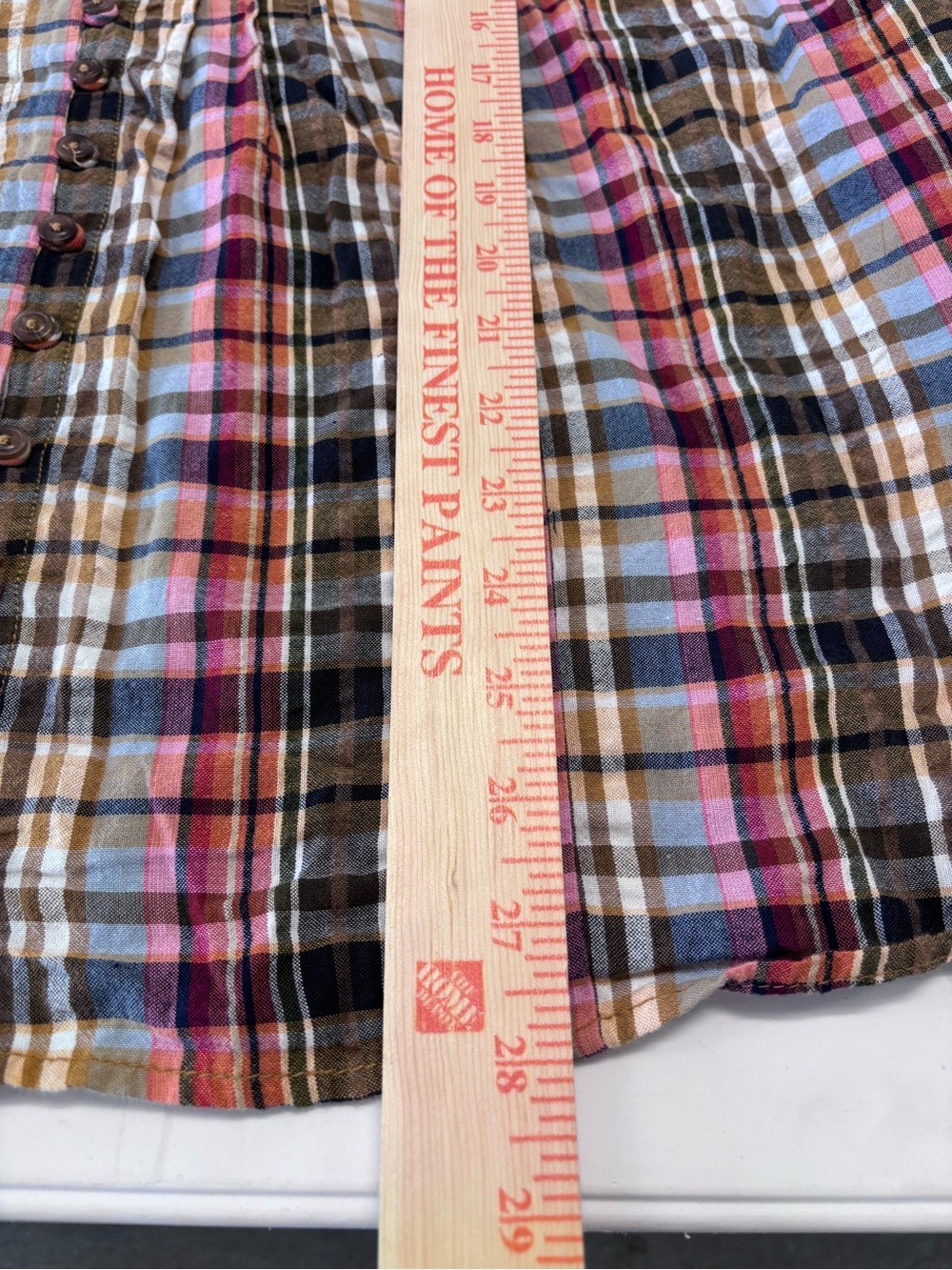 Pilcro Women’s XL Button Down Shirt Multicolor Plaid Long Sleeve Boho Top - Picture 7 of 7